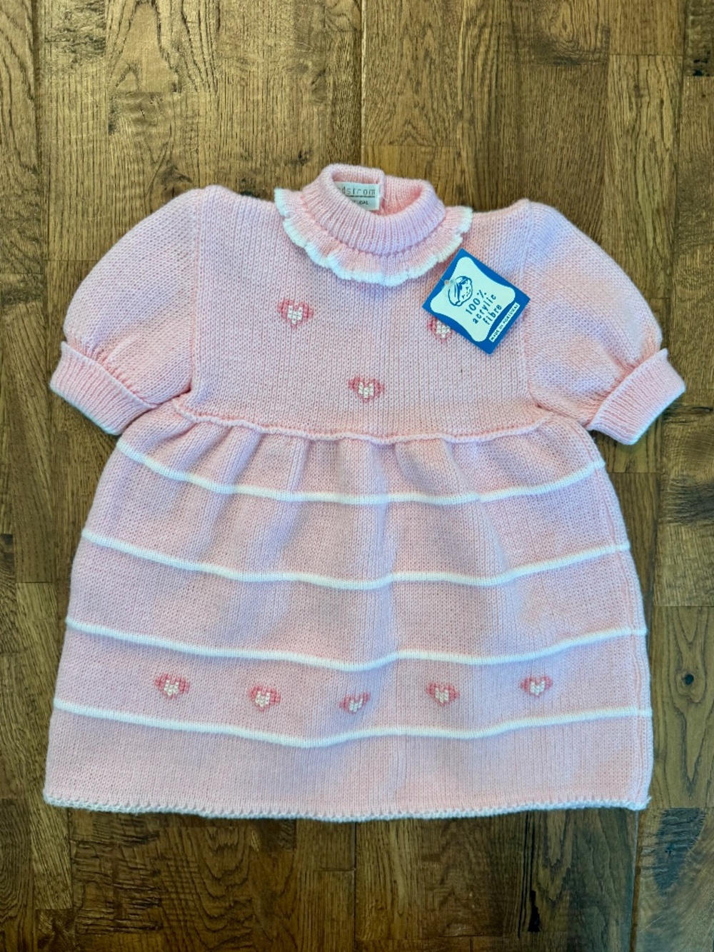 NWT Vintage Nordstrom Acrylic Sweater Dress Made In Portugal Size 9 Months 5